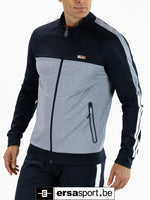 Achille-G162 full zip vest - Grey malange