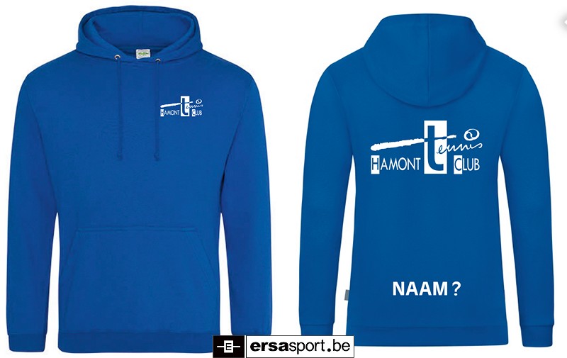 Clubhoodie dames -Royal (tc Hamont bedrukt)