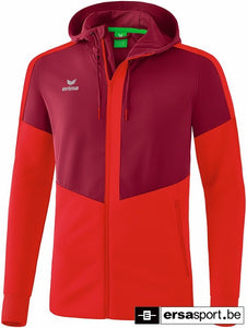squad training jacket with hood bordeaux/red