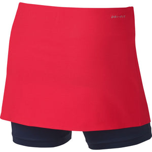 Girls' Nike Power Tennis Skirt ACTION RED/MIDNIGHT NAVY/MIDN